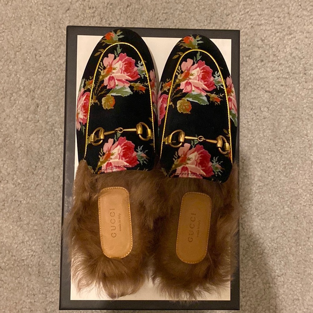 Gucci Princetown Fur Loafer horsebit Slides